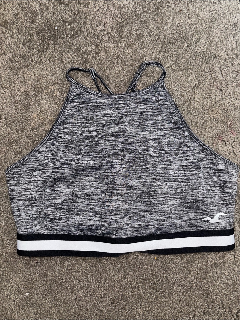 Hollister Halter Neck Gray Sports Bra Size L